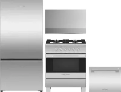 4 Piece Package Includes Refrigerator, Range, Hood And Dishwasher